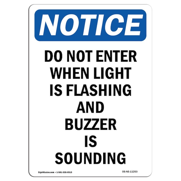 Sign, 5" H, 3.5" W, When Light Is Flashing Sign, Portrait, NS-D-35-V-11250-10PK